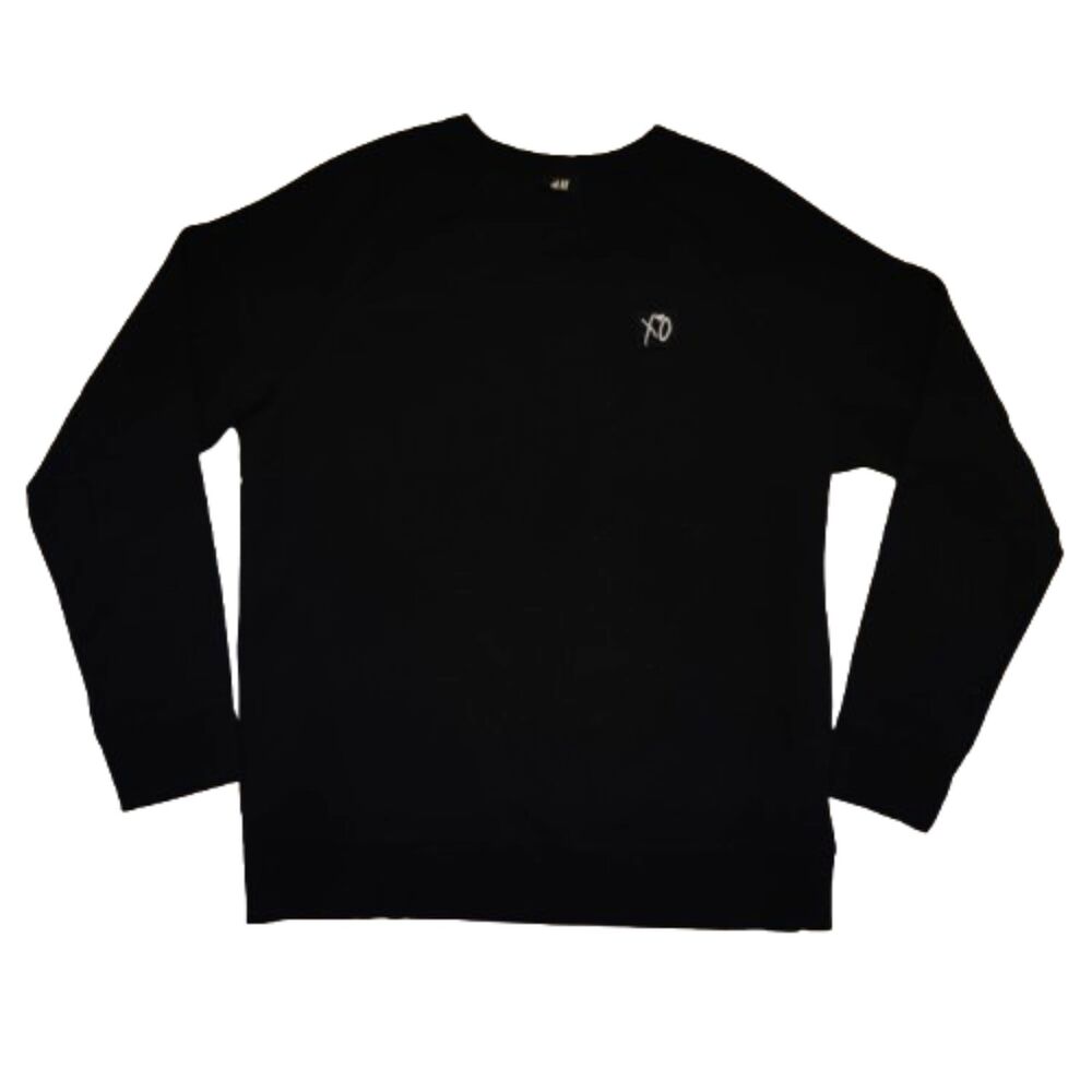 H&M x The Weeknd XO Crewneck Sweatshirt Medium Black Large Back Graphic Logo